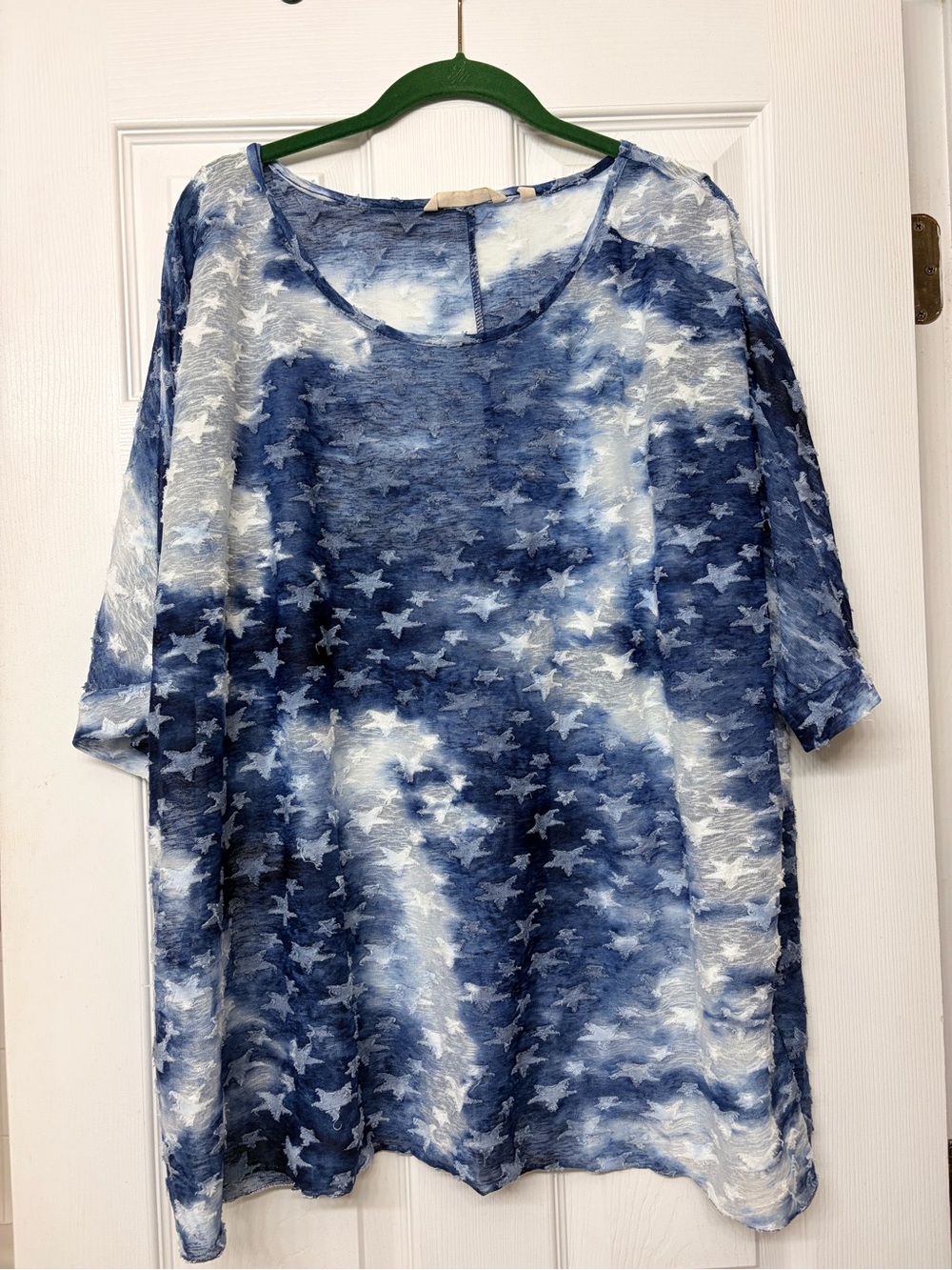 Soft Surroundings Blue and White Star-Print Tunic